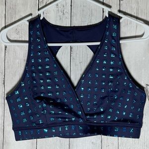 Zumba Glam Open Back Bra - Size Lovely Large - Color Night Sky
